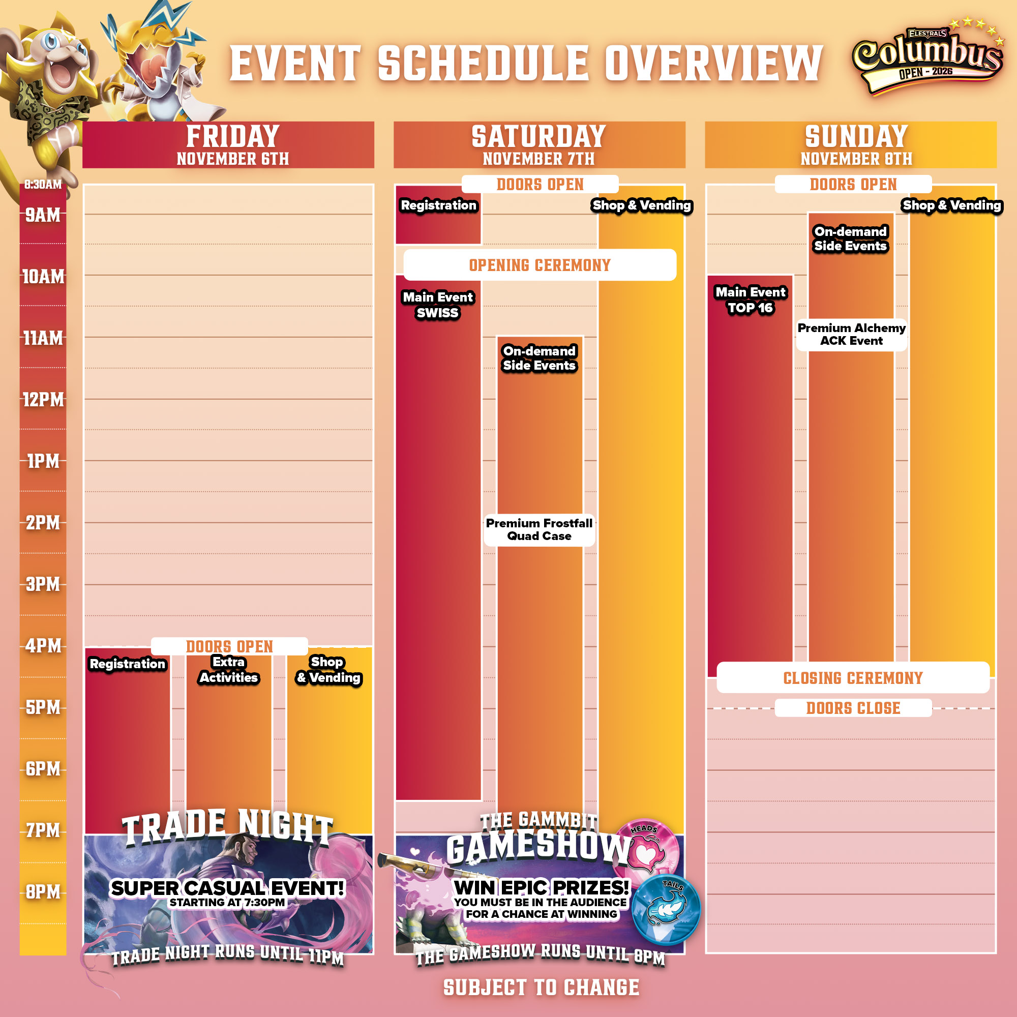 Columbus Schedule Sep 21